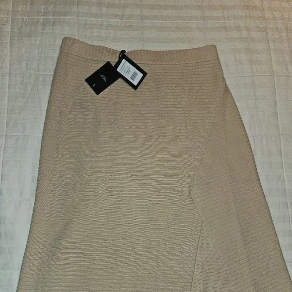 Naadam Asymmetrical Ribbed Knit Midi Skirt - Picture 5 of 5